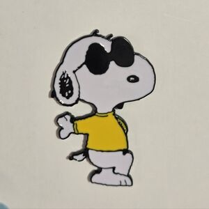 Cool Snoopy Enamel Pin with Yellow Shirt
